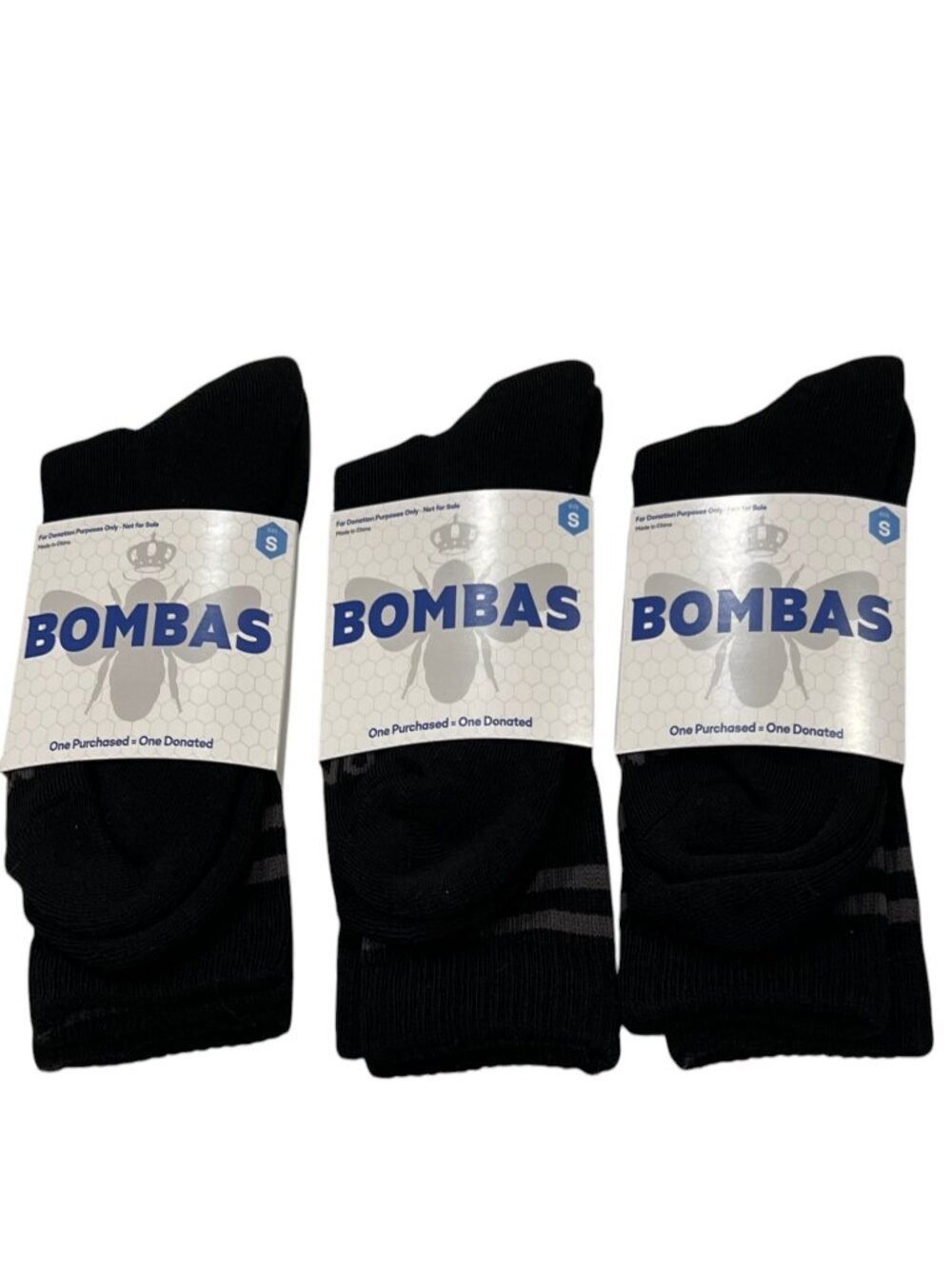 Bombas Honeycomb Half Calf Socks (3), NWT, Black, Small